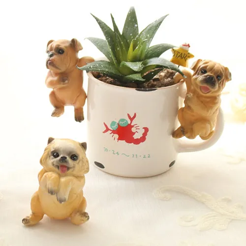 Cute dog Mini Figure PVC toy succulent plant cake car office cup decoration party supply pet doggy kids gifts1_