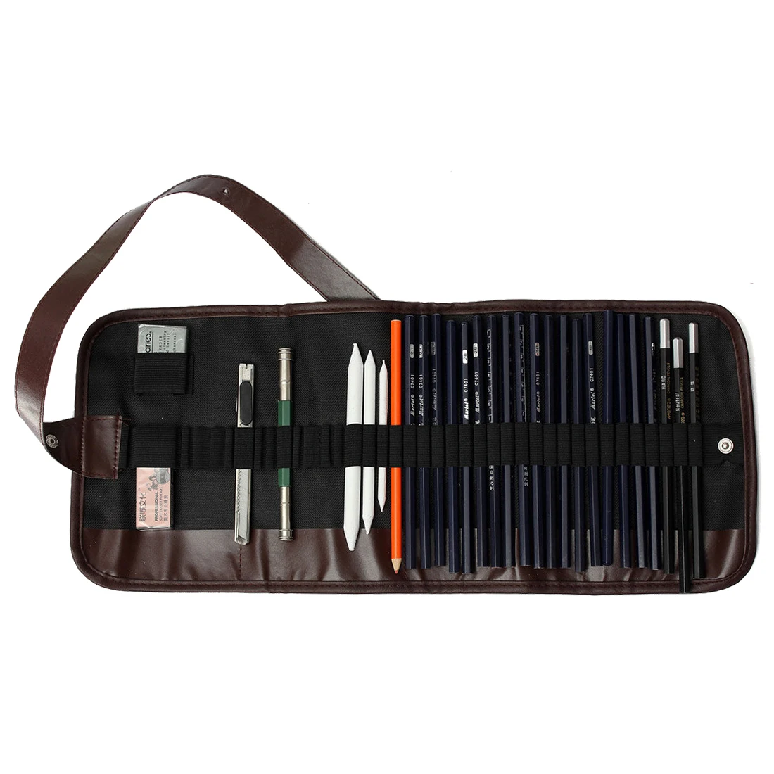 Günstige 18 stücke Skizze Bleistifte + Holzkohle Bleistift Radiergummi Kit Kunst Handwerk für Zeichnung Skizzieren