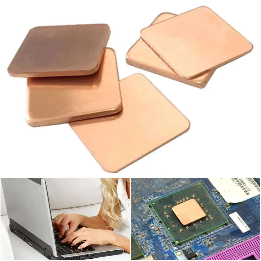 

10pcs CPU Thermal Pad Computer Copper Shim Graphics Card Mini Sheet Heat Sink GPU Cooler Dissipation Laptop Smooth