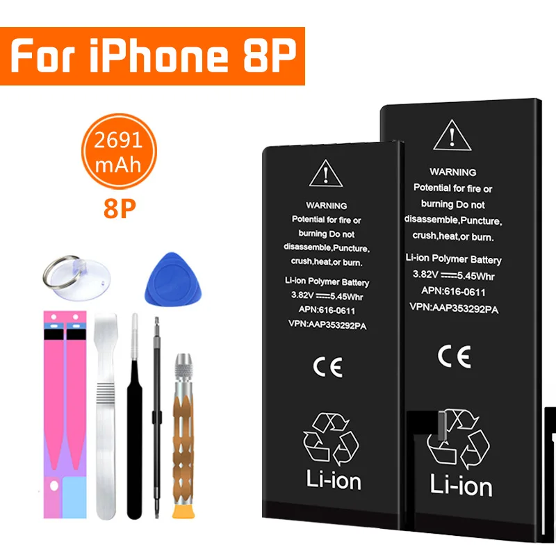 Batteria Per IPhone 8 Plus 2691mAh - Con Kit Strumenti Sostituzione