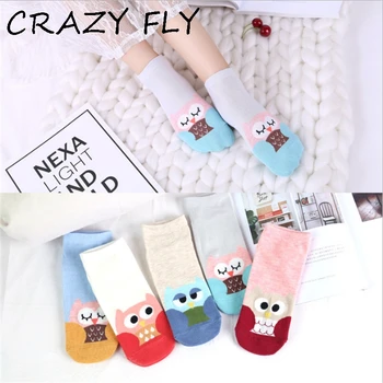 

CRAZY FLY Cartoon Funny Socks Summer Owl Expression Pattern Animal Carzy Fun Short Socks Harajuku Low Cut Women Ankle Socks 2019