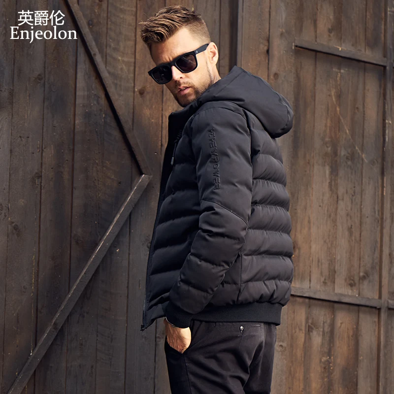 Enjeolon Brand new Cotton Padded Jacket coat Men Windproof