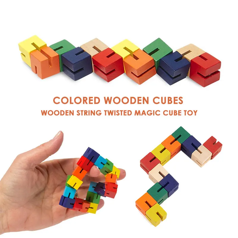 

Changed Wood Bunch Magic Cube Release Pressure Unlimited Fashion Novelty Brain Teaser Puzzle Cool Wooden Building Block