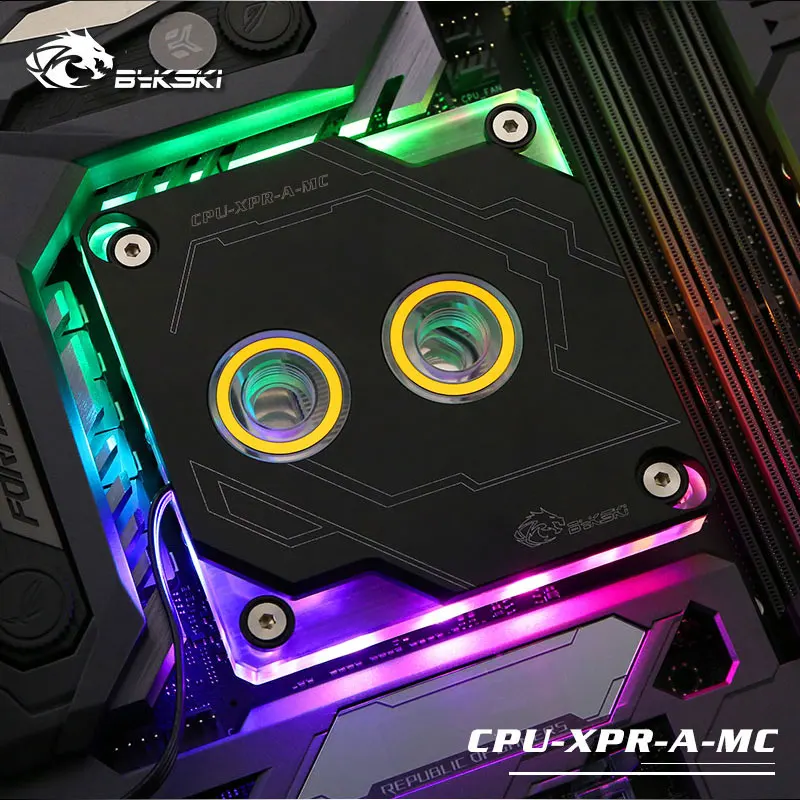 Kaufen Bykski CPU Wasser Block verwenden für INTEL LGA1150 1151 1155 1156 2011 2066X99 I7 RGB Licht Unterstützung 5 v 3PIN GND Header zu Motherboard