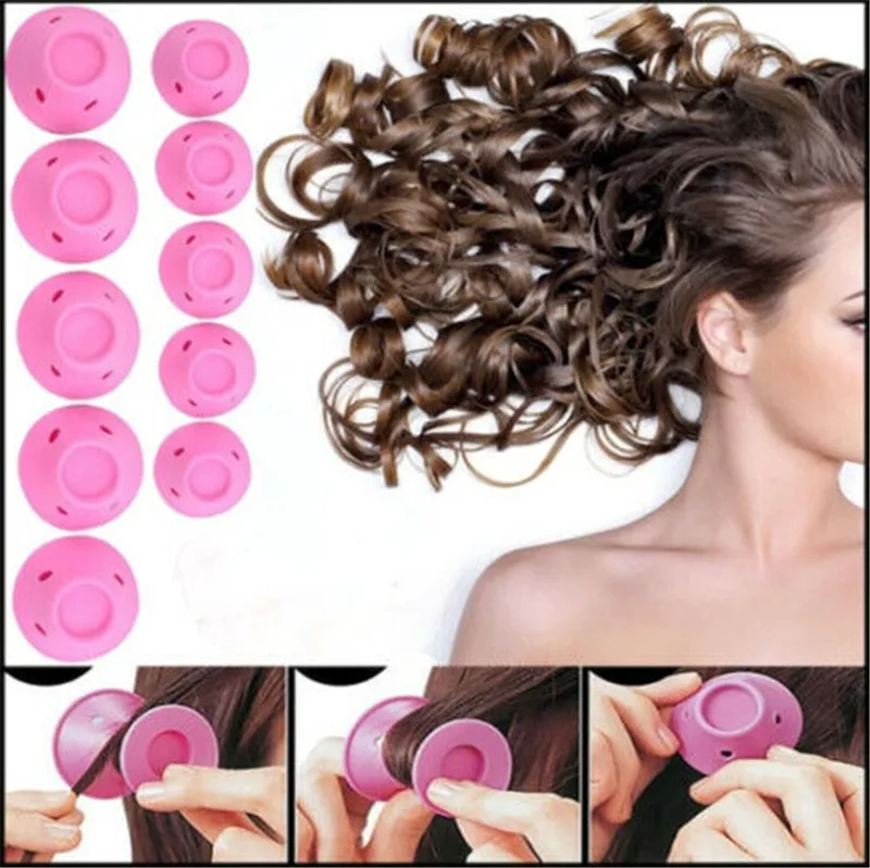 

10pcs Rubber Curlers Magic Hair Roller Silicone Hair Hairstyle Magic Hair Curler Makeup Styling DIY Tool Styling Rollers