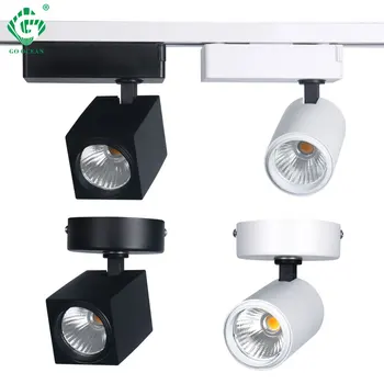 LED Track Light Spot Rail Lights 12W CREE Ceiling Clothing Shop Store Windows Spotlights Lighting COB Square Rail Lamps Fixtures