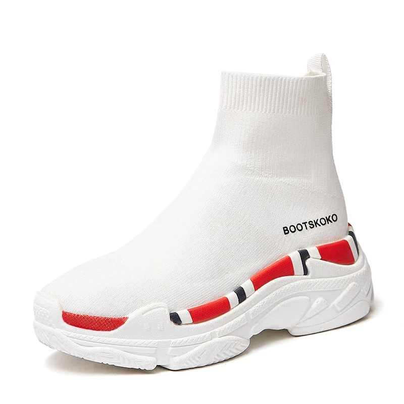 

SWYIVY Bottom Shoes Women Casual Wedge Shoes Woman 2019 New Autumn Ankle Boots Female Shoes Breathable Woman Booties Sock Boots