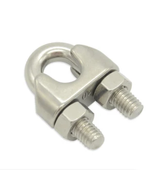 

(50PCS/lot) M2 SS304 Stainless Steel 2mm DIN741 U type Wire Rope Clip Cable Clamp Bolts Rigging Hardware M2 clamps