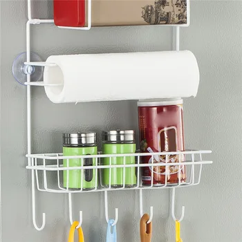 

Convenient White Refrigerator Side Wall Hanger Kitchen Storage Rack Multifunction Hanging Shelf Home Bathroom 25x9.5x62cm PAK55