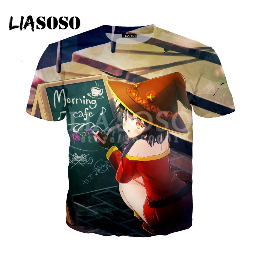 

LIASOSO 3D Print Women Men KonoSuba God's Blessing On This Wonderful World Tshirt T-shirt Hip Hop Pullover Short Sleeve X0766
