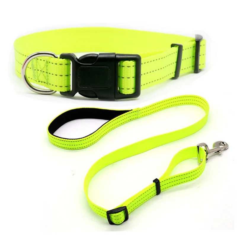 

Dog collar dog leash set Nylon reflective safety adjustable easy to wear off Dog accessories for small meduim big dog collars