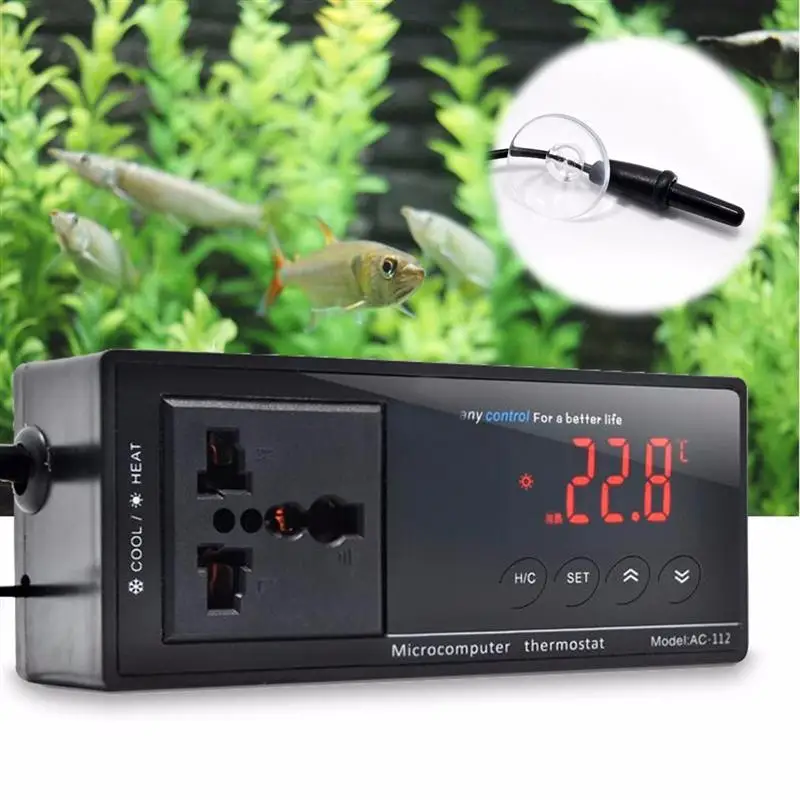Контроллер температуры для аквариума цифровой термометр с вилкой и универсальным гнездом используется для рептилий craw ящерица, змея черепаха