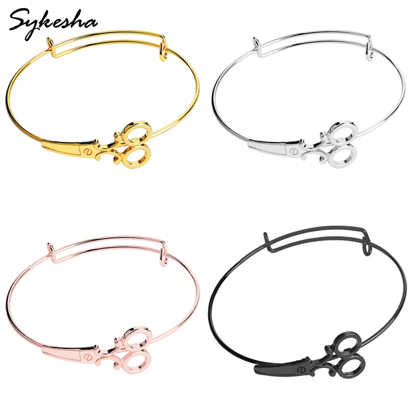 

2019 1PC Winding Knot Bracelet Barber Shop Manchette 4color Bangle For Women and Men Scissors Bracelets Bangle Children Bracelet