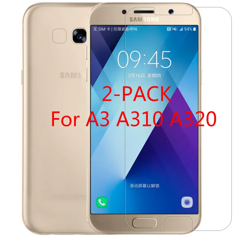 Tempered Glass for Samsung Galaxy A3 2017 A320 A320F (Not Full Cover) Case Screen Protector on 2016 A310F A310 A300F Funda | Мобильные