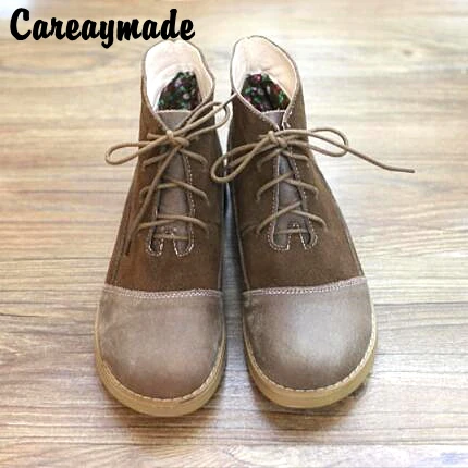

Careaymade-2018The autumn of 2018 the retro head short Martin boots,pure handmade Genuine leather retro comfortable boots