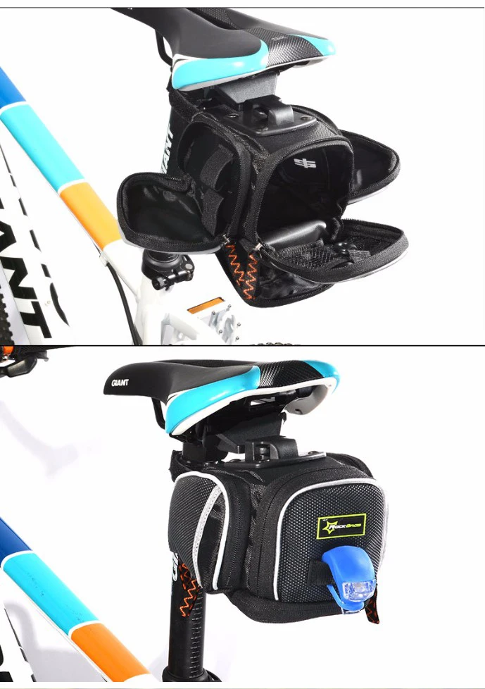 Flash Deal ROCKBROS Bicycle Bike Rear Bag Rainproof Nylon Bike Saddle Tube Bag Outdoor Cycling Mountain Bike Back Seat Tail Pouch Package 19