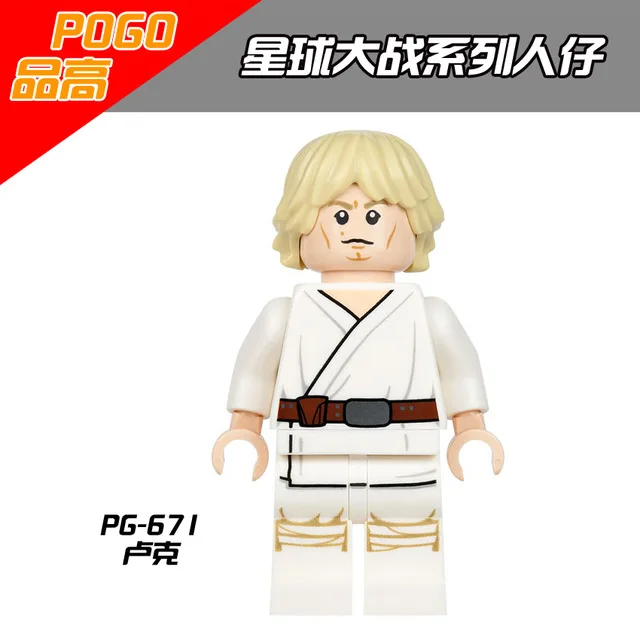 

POGO 50pcs PG671 Super Heroes Luke Skywalker Qui-Gon Jinn Princess Leia Slave Bricks Blocks For Children Gift Toys