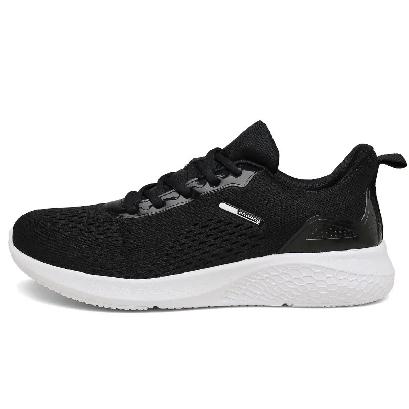 Летняя сетчатая спортивная обувь для мужчин; Ультралегкая спортивная обувь; мужские кроссовки для бега; недорогие кроссовки на шнуровке; большие размеры 39-46 - Цвет: 0851-Black