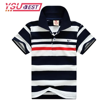 

New Kids Boys Stripe Shirts Style Fashion Summer Tops 2019 Children Cotton Short Sleeve Clothes Toddler Pattern Shirt