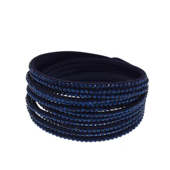 

Fashion jewelry Navy Blue Crystal Rhinestone wrap bracelet for womens