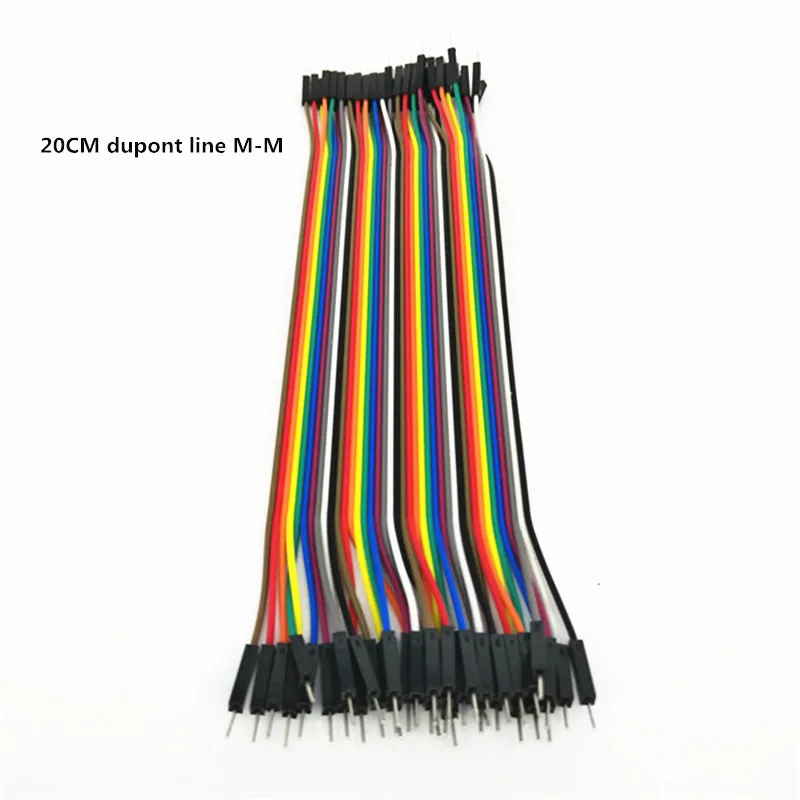 40 шт. 20 см кабель Dupont line male to M-M 1 P-1 P расстояние 2 54 мм для DIY макетной платы arduino |