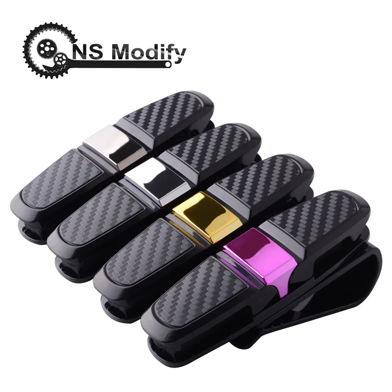 

NS Modify Portable Fastener Clip Eyeglasses Clip Ticket Card Clamp ABS Car Glasses Cases Black Car Sun Visor Sunglasses Holder