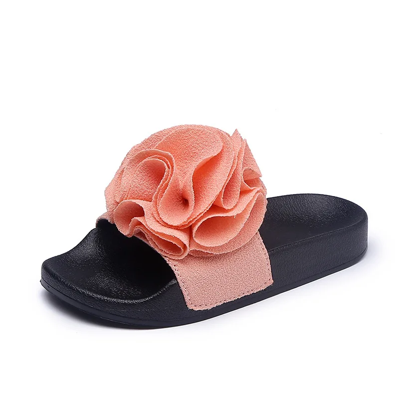 Childrens Indoor Outdoor Slippers Girls Princess Sandals Big Flower ...