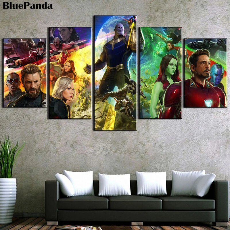 Мстители inifenty War Marvel Movei печать маслом на холсте плакат настенное искусство