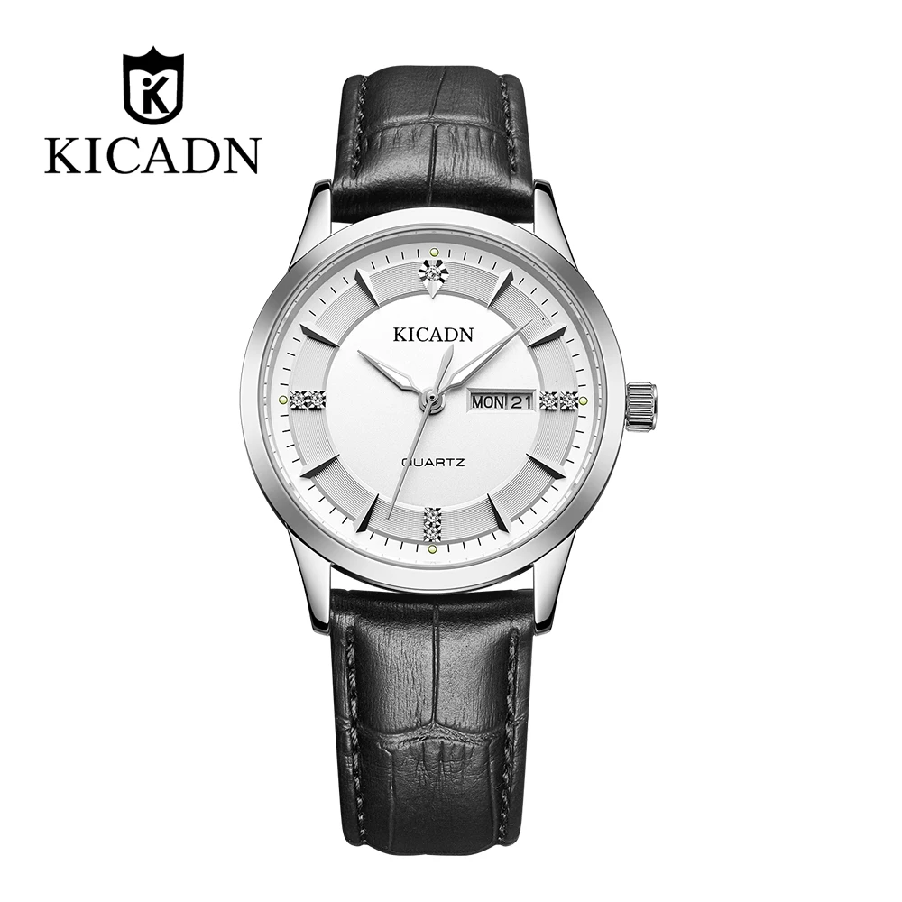 

KICADN simple slim men's watch Japanese movement week calendar luminous waterproof couple table KSL2012G