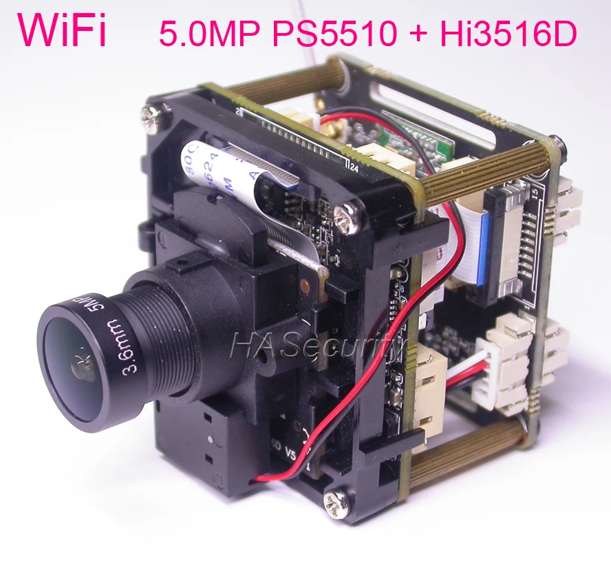 Интеллектуальный анализ Wi Fi 1/1 МП H.265 / H.264 2 5. &quotPS5510 + Hi3516D модуль платы IP камера