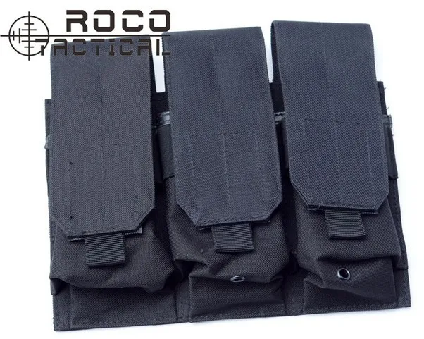 ROCOTACTICAL тройной M4/M16 подсумок для журналов MOLLE тройной подсумок для подсумок Quick Release MOLLE модульный подсумок оливковый Подсумок/ACU/CP - Цвет: Black