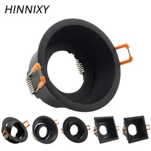 Hinnixy светодиодные встраиваемые потолочные светильники 90-265 V черный потолочный светильник рама GU5.3 GU10 E27 Лампы Сменные 75 мм 90 мм выреза