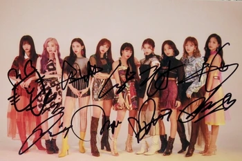 

signed TWICE autographed group photo YES OR YES 6 inches freeshipping 112018