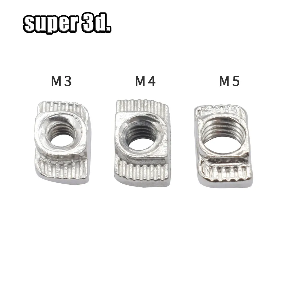 

50pcs M3 M4 M5 2020 T NUT T Hammer NUT Aluminum Nickel Plated Carbon Steel Connector Profile Carbon Steel Connector Accessories