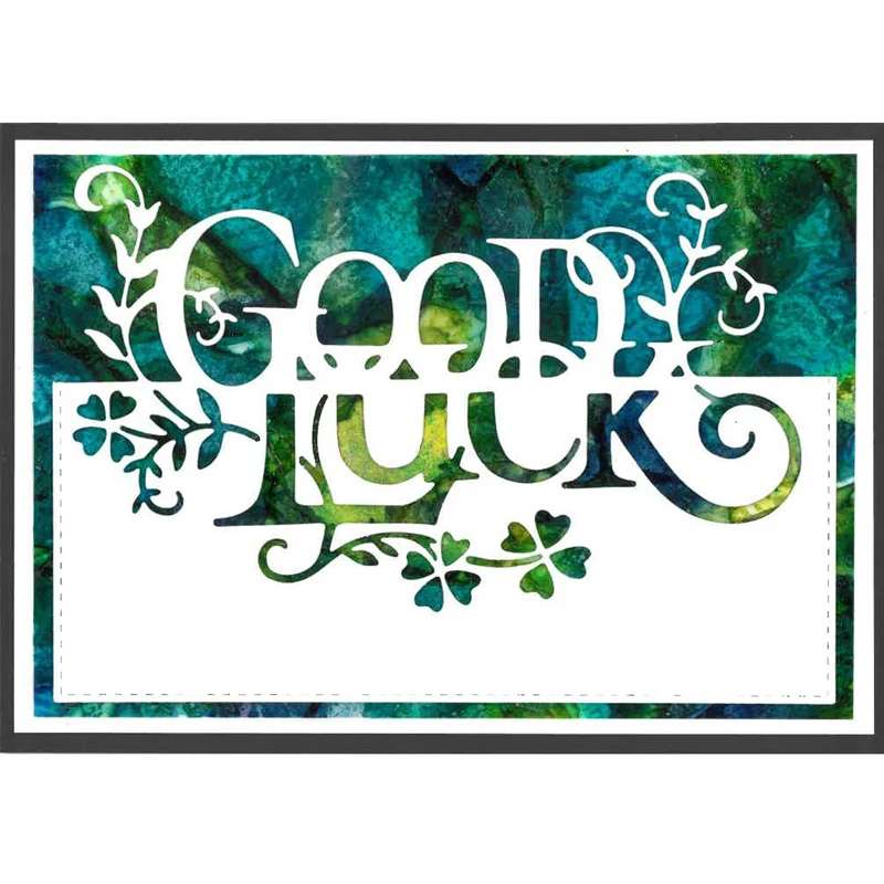 

2019 Letter Good Luck Pop-up Lace Edge Frame Metal Cutting Dies Stencils For DIY Scrapbooking Decorative Embossing Cards Die Cut