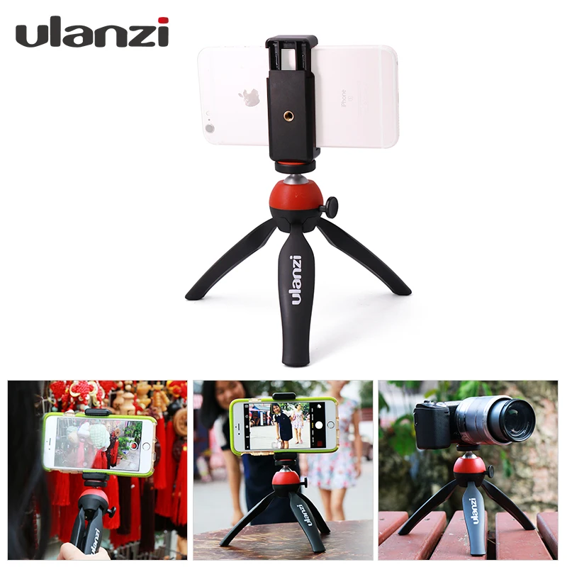 Ulanzi Mini Portable Tripod Stand Mount with Holder Desktop Self Tripod for iphone 7 plus Android