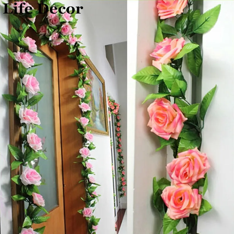Artificial Plants Green Leaves Vine Simulation Cane ...