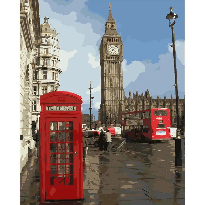 HQ Impression London pictures DIY Набор для рисования по номерам Рисование номеру краска на