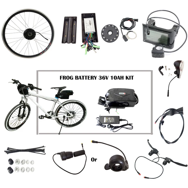 Cheap JS 36V 250W 350W 500W Front Wheel Brushless Hub Motor Lithium Electric Bicycle Battery Pack E Bike Kit Sale