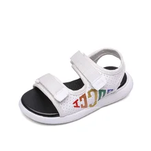 AFDSWG/Детская летняя обувь; белые сандалии для маленьких девочек; Черная детская пляжная обувь; детские кожаные сандалии; сандалии для мальчиков