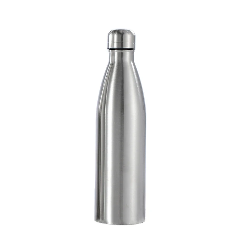 Silver 1000 мл Однослойная бутылка для воды из нержавеющей стали(не термос) bpa Бесплатный Тренажерный зал Спортивная бутылка для питья портативное питье для путешествий бутылки - Цвет: Silver