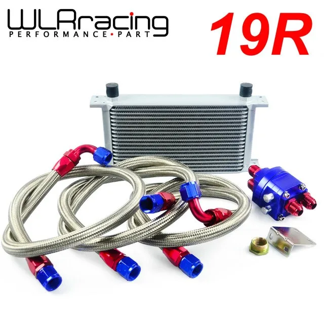 

WLRING STORE- UNIVERSAL 19 ROW AN10 ENGINE TRANSMISS OIL COOLER KIT +FILTER RELOCATION BLUE