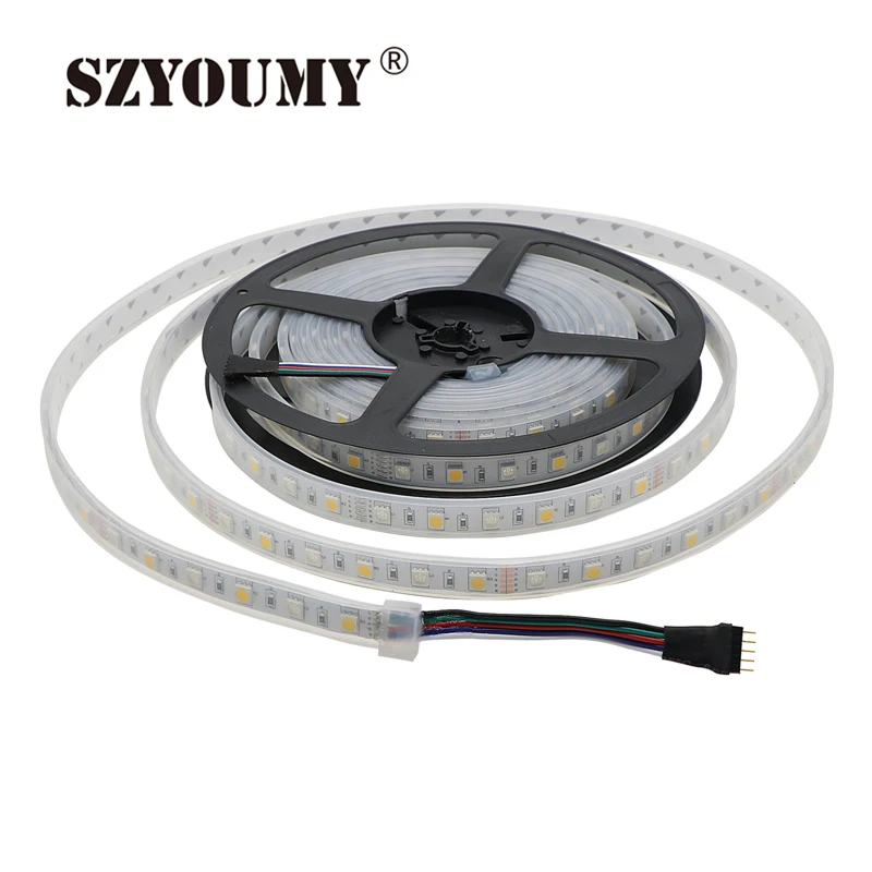 Szyoumy 50 м 10 рулонов SMD 5050 RGB Светодиодные ленты IP20 IP65 5 м 300 светодиодный DC 12 В RGBW rgbww fita светодиодный полосы света гибкий неон Клейкие ленты