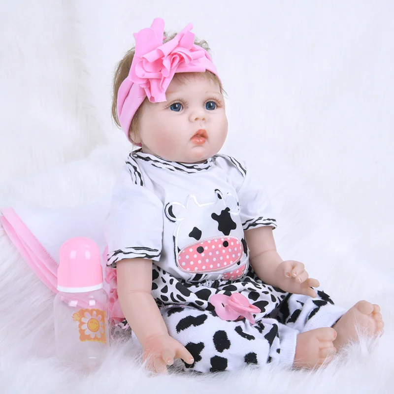 55CM Reborn Dolls with Pastoral Dress for Girls Handmade Collectible Toys font b Bebe b font