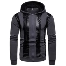 Толстовки для скейтбординга для мужчин Осень Зима Новая мода цвет столкновения молнии свитер с капюшоном пальто спортивный топ 3 цвета#2n27