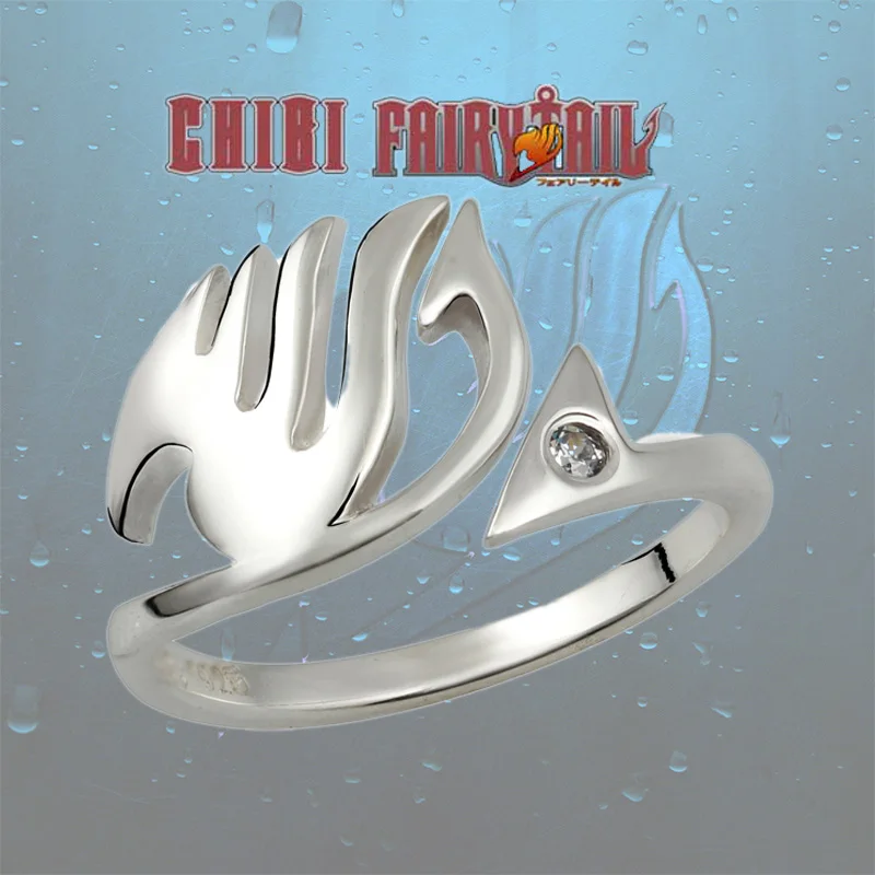 

925 Silver Jewelry Anime Fairy Tail Guild Logo Rings 2 Colors Girlfriend Boyfriend Girl Boys Student Kids Christmas Gift