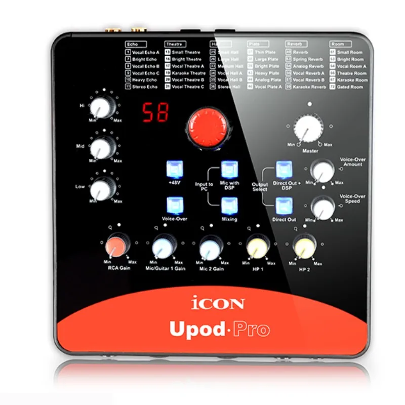 Внешняя звуковая карта ICON upod pro 2 входа/входа для гитары выхода интерфейс USB записи