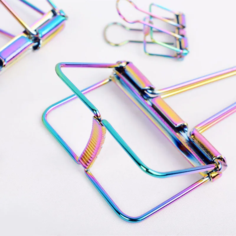

2018 New Rainbow Metal Hollow Tail Cross Hot Bill Holder Plating Color Stationery Writing Dovetail Clip 3 Specifications