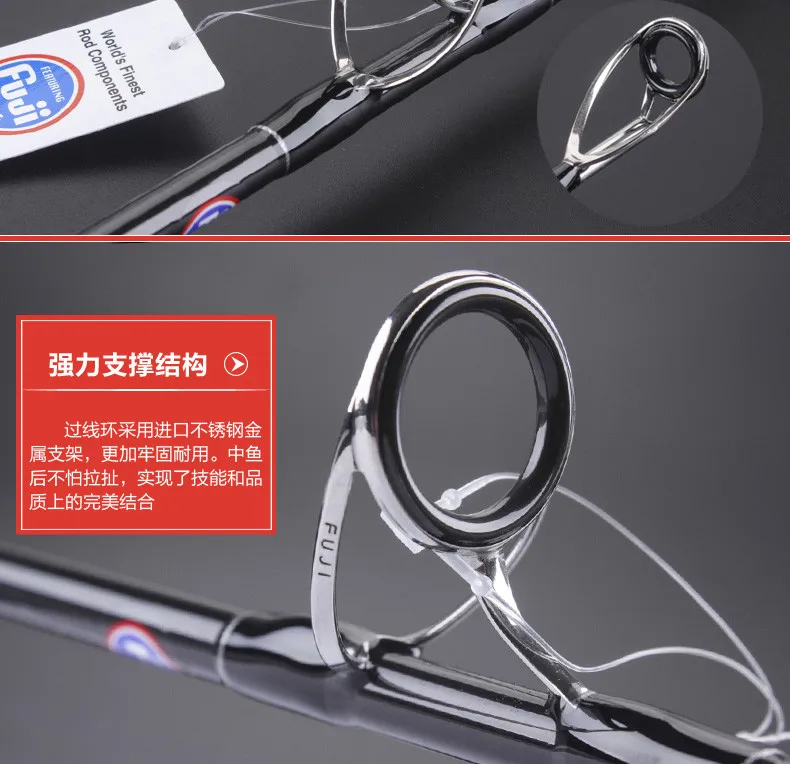 Vara de Pesca Equipamento de Pesca Fuji Parte Jigging Haste pe 2-5 Peso 80-200g Forte Barco Duro Pesca Alto Carbono 1.75m 19 Fuji parte 1.75m jigging haste pe 2-5
