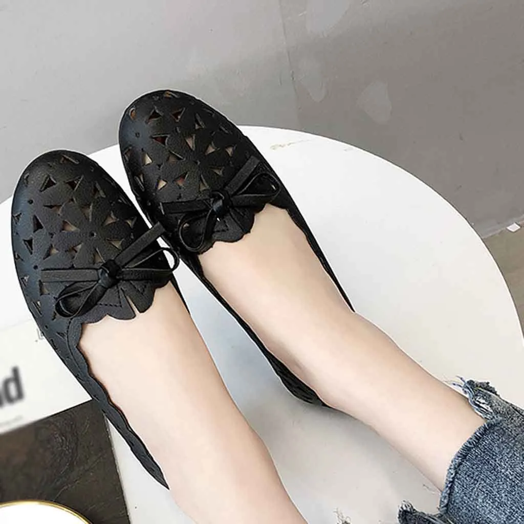 YOUYEDIAN Big size spring women flats shoes women leather flats ladies shoes female cutout slip on flat loafers Women Shoes#g40